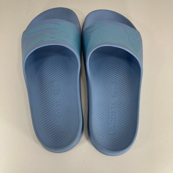 Lacoste Croco 2.0 Light Blue Pool Slip On Sandals Men's US 8 Water Ready Slides - Picture 10 of 12